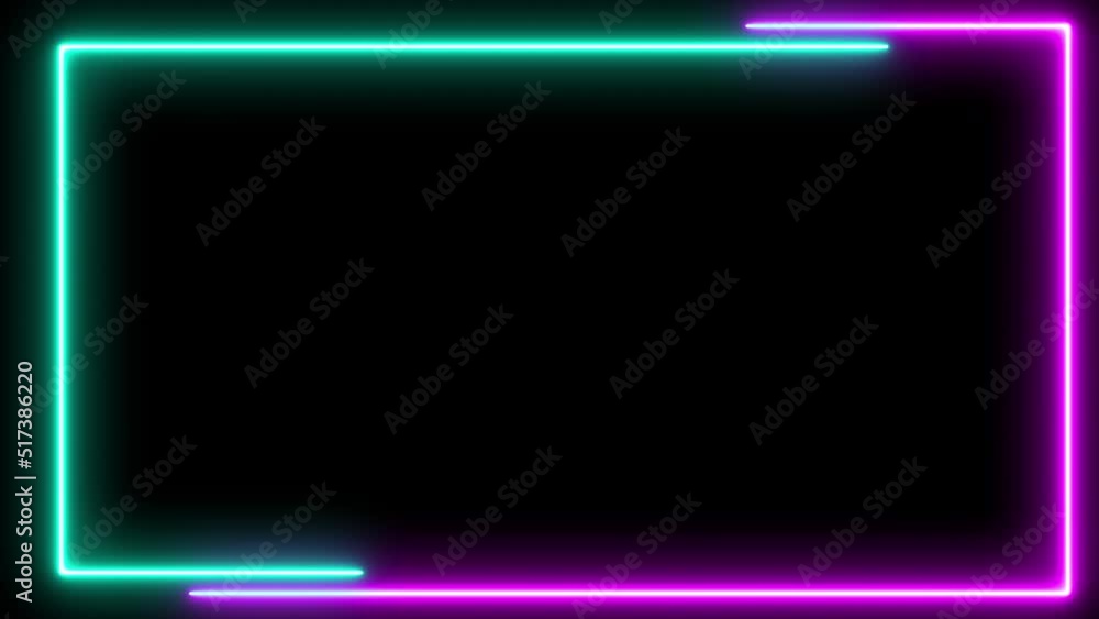 Neon effect rectangle frame Loop background 4K Neon effect rectangle frame Loop background 4K
