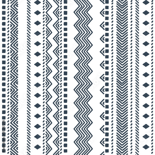 Ethnic vector seamless pattern. Tribal geometric background, woven boho motif, maya, aztec ornament illustration. rug textile print texture