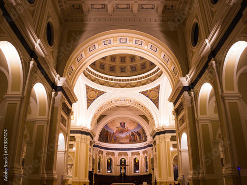 Pesaro, Italy, the beautiful neoclassical interiors of the cathedral
