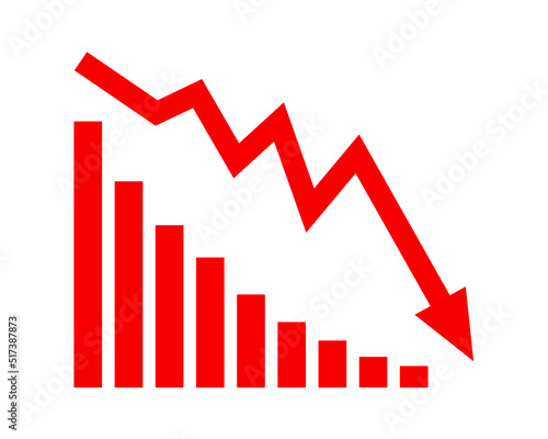 Red arrow going down stock icon on white background. Decrease, Bankruptcy, financial market crash icon for your web site design, logo, app, UI. graph chart downtrend symbol.chart going down sign. Free Download Red arrow going down stock icon on white background. Decrease, Bankruptcy, financial market crash icon for your web site design, logo, app, UI. graph chart downtrend symbol.chart going down sign. - GFXLoad