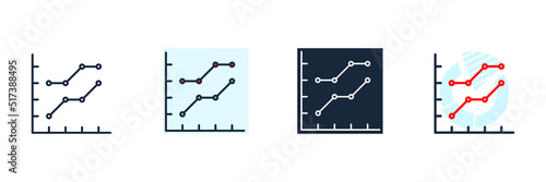 line chart icon logo vector illustration. graph symbol template for graphic and web design collection