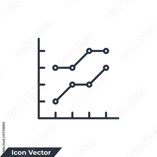 line chart icon logo vector illustration. Infographic symbol template for graphic and web design collection