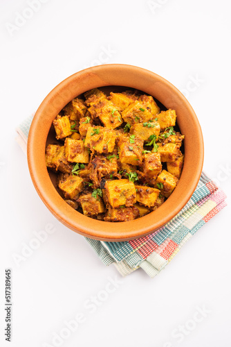 Indian style Suran sabzi or Jimikand sabji also known as Elephant Foot Yam or Ole stir fried recipe photo