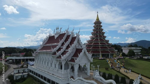 Wallpaper Mural Chinese temple wat hyua pla kang Chiang Rai Thailand. They are public domain or treasure of Buddhism. white big Guanyin statue in Chiang Rai the biggest Guanyin in the world. Torontodigital.ca