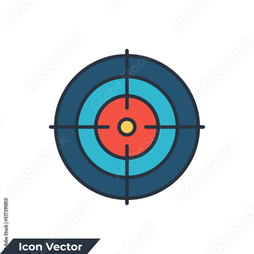 target icon logo vector illustration. target aim symbol template for graphic and web design collection