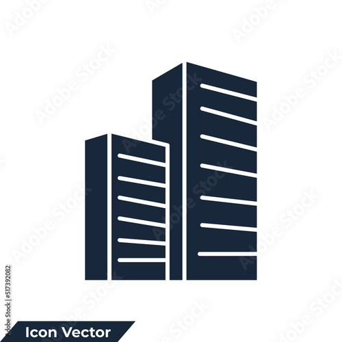 office icon logo vector illustration. building symbol template for graphic and web design collection