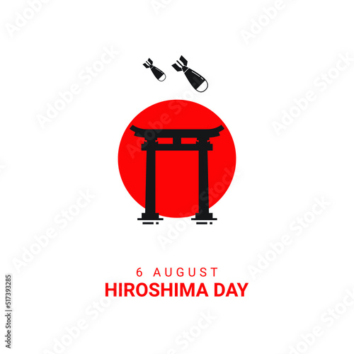Hiroshima Peace Memorial Ceremony. Held every August 6th. vector illustration. Suitable for greeting card, poster and banner