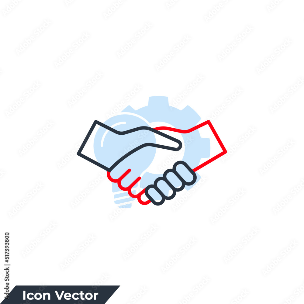 Business handshake icon logo vector illustration. Friendship Partnership symbol template for graphic and web design collection