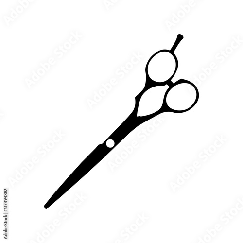 Hair Cutting Scissors Black and White Icon Design Element on Isolated White Background