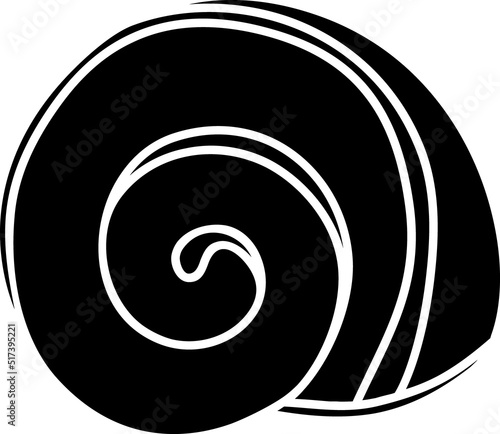 Black silhouette of abstract mollusc shell	