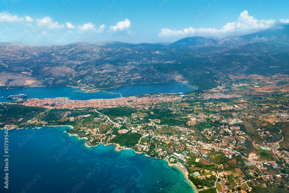 View on the plane to Kefalonia island