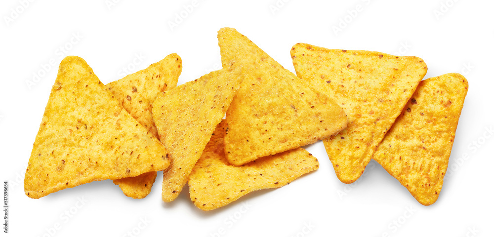 Delicious nachos chips, isolated on white background Delicious nachos chips, isolated on white background