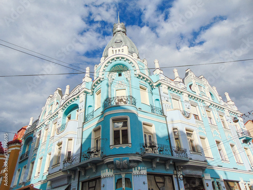 Photography Moskovits-Miksa Palace in Oradea city, Romania, in summer