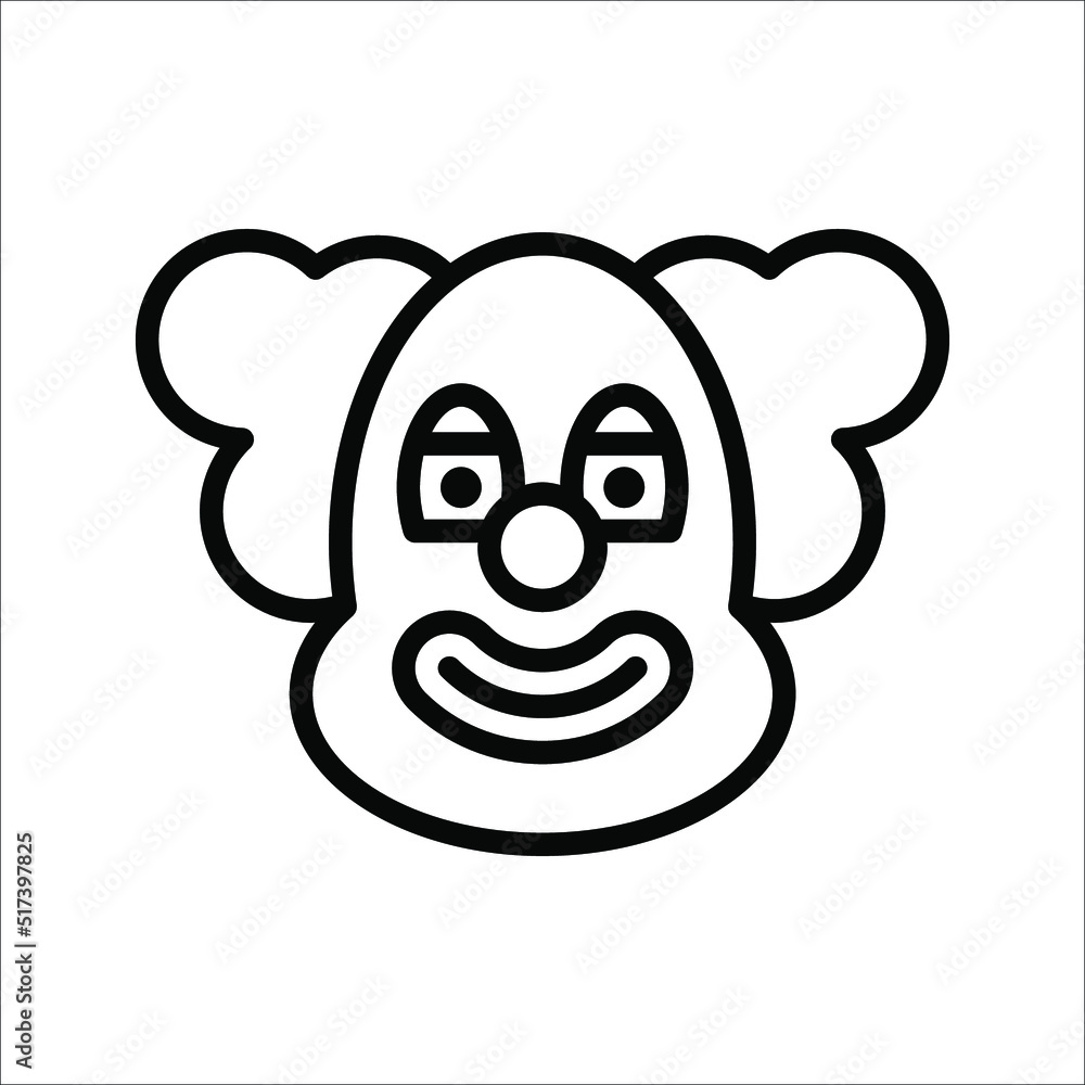 clown icon. high quality line clown icon. from birthday party collection vector clown symbol on white background. use for web and mobile. eps 10 clown icon. high quality line clown icon. from birthday party collection vector clown symbol on white background. use for web and mobile. eps 10