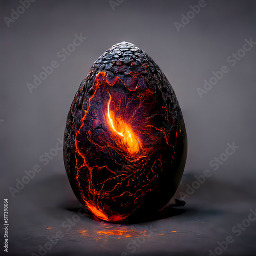 Glowing Dragon Egg with Broken Surface