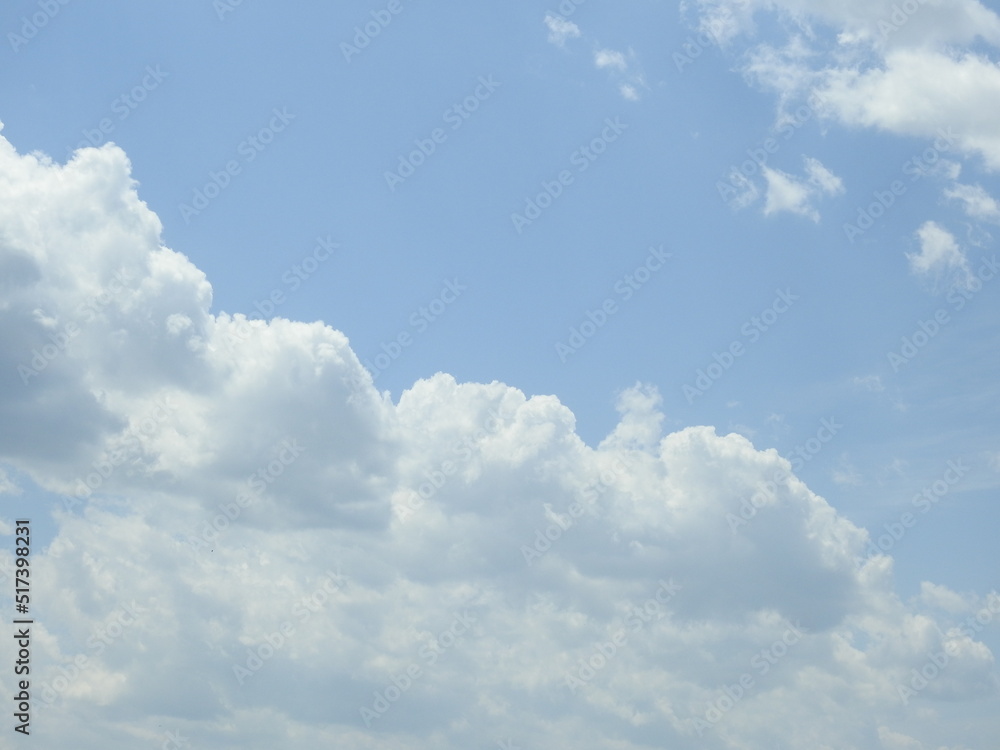 Heavenly blue sky with puffy clouds aloft. Heavenly blue sky with puffy clouds aloft.