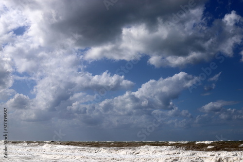 Thunderclouds in the sky over the mediterranean sea