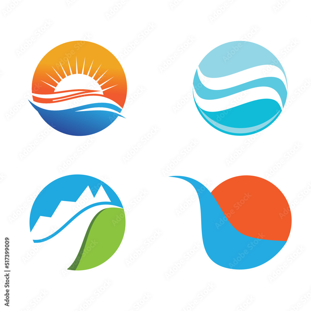 Fototapeta premium River vector icon illustration logo design