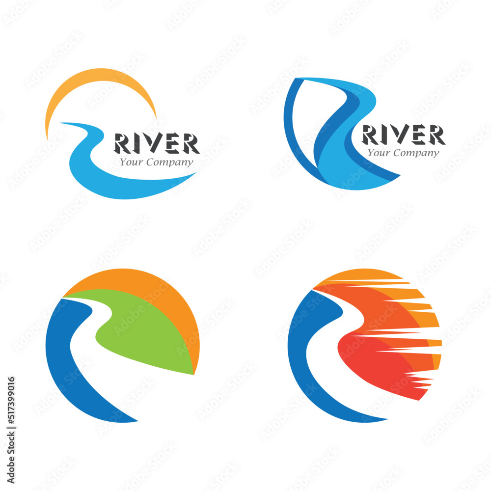 Obraz premium River vector icon illustration logo design