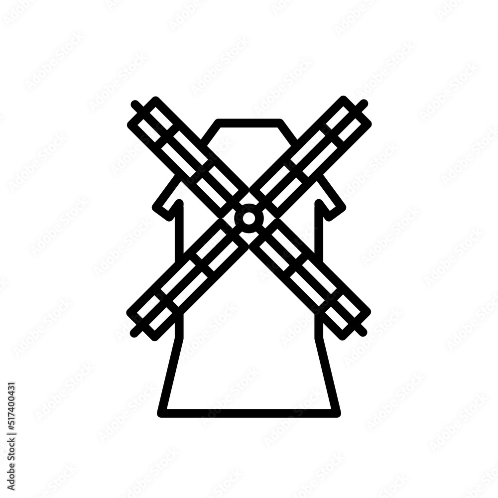 medieval windmill - vector icon