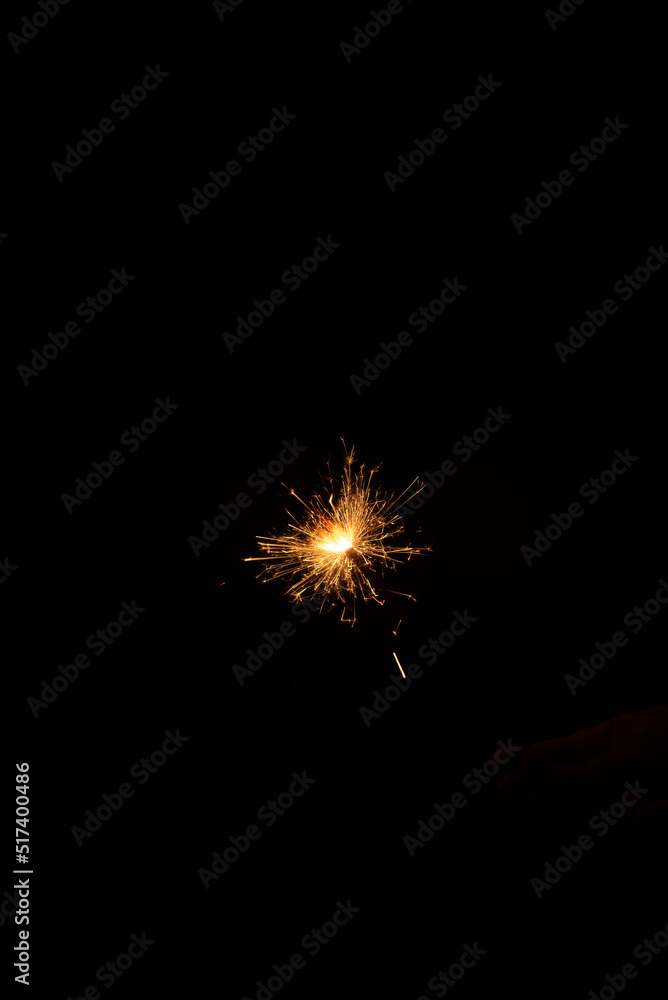 sparkler on black background