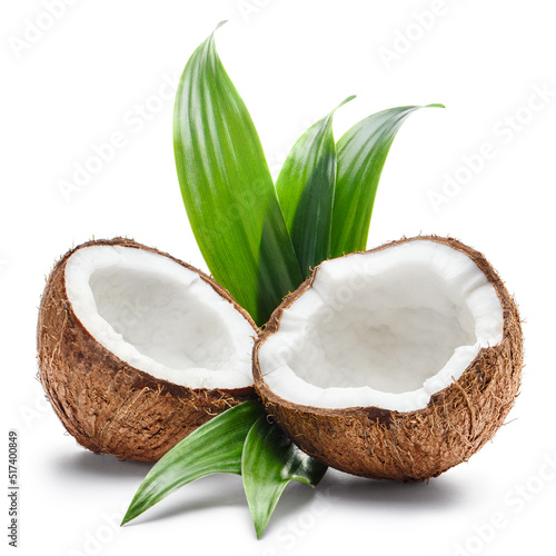 Delicious coconuts, isolated on white background