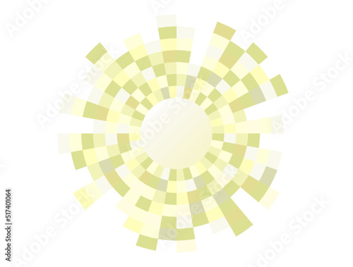 キラキラモザイクフレーム　黄色　光のデザインイラスト　ベクター