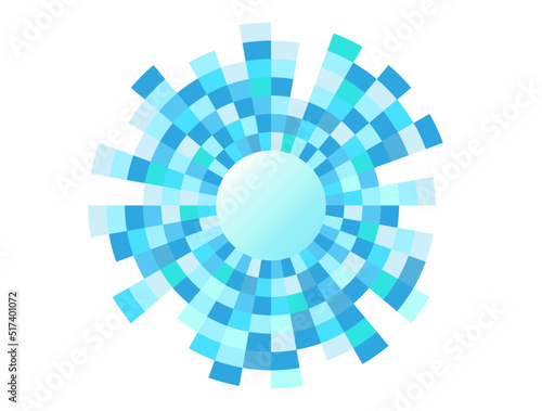 キラキラモザイクフレーム　シアン　爽やかデザインイラスト　ベクター