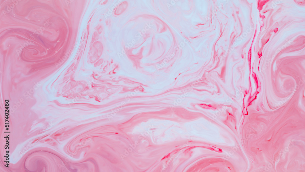 Fototapeta premium Abstract pink backdrop on liquid. Pastel pink fluid patterned background. Fluid Art