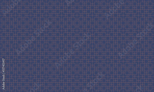 Seamless vector background geometric pattern design. Perfect for fabric textures, wrapping paper art and wallpapper illustration. This vector graphic contais a blue background and orange line grid.