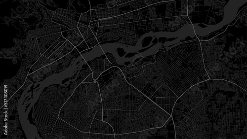 Vector map of Bamako city. Urban grayscale poster. Road map with metropolitan city area view. © Kostiantyn