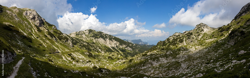 Panoramic View from Bogatin Saddle (Bogatinsko Sedlo) in the Direction of Komna, Bohinj, Gorenjska - Triglav National Park Slovenia