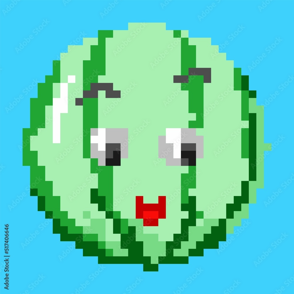 pixel watermelon pixel art illustration