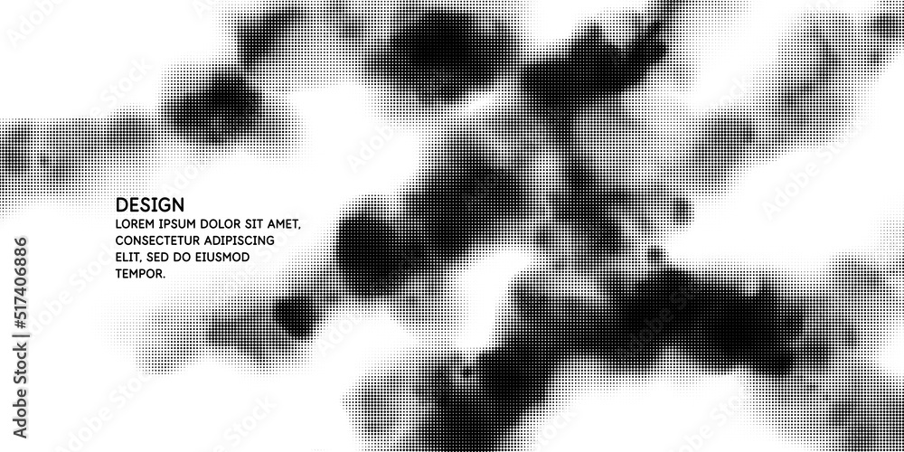 Monochrome printing raster, abstract vector halftone background. Texture of dots.