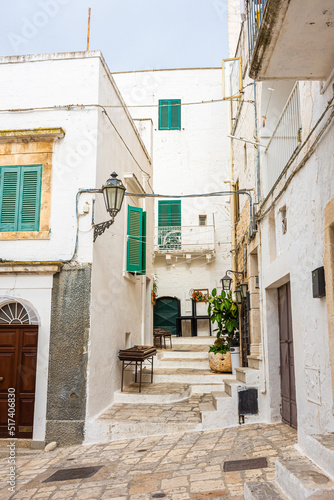 Beautiful and cozy white streets in the town historic center of Ostuni, Apulia Italy © Stefano Zaccaria