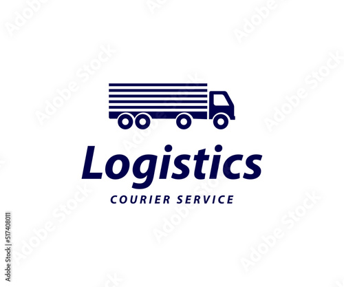 Trailer Truck Logo Design. Semi Trailer Truck Logo. Container Trailer Icon Logo Design Template.