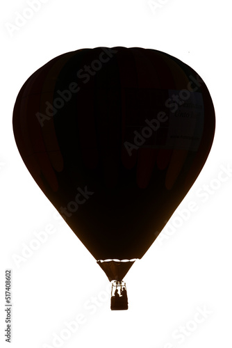 Hot Air Balloon Silhouette on White Background