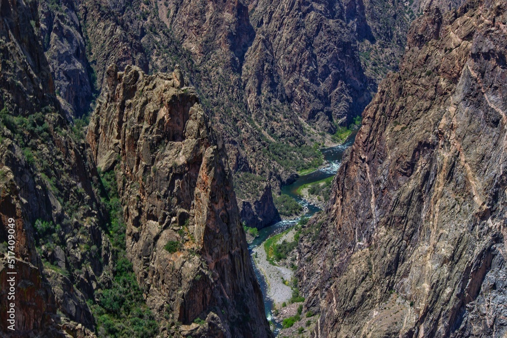 Black Canyon of the Gunnison National Park River Cliff. 