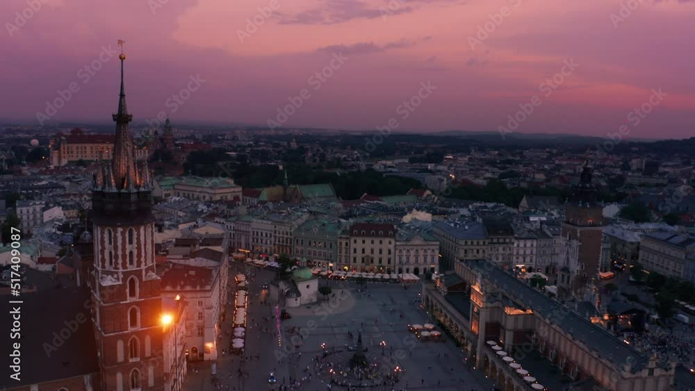 Krakow, Poland - aerial shot of historic old town Krakow, Poland - aerial shot of historic old town
