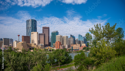 Summer views of Calgary Alberta along the Bow River. © Jeff Whyte