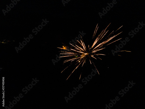 Wallpaper Mural Fireworks exploding in the sky on the 4th of July. Fireworks of different sizes and colors are observed by a drone flying above them or beside them. Torontodigital.ca