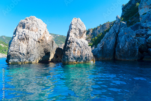 Fototapeta Naklejka Na Ścianę i Meble -  Paleokastritsa beach on Korfu, Greece