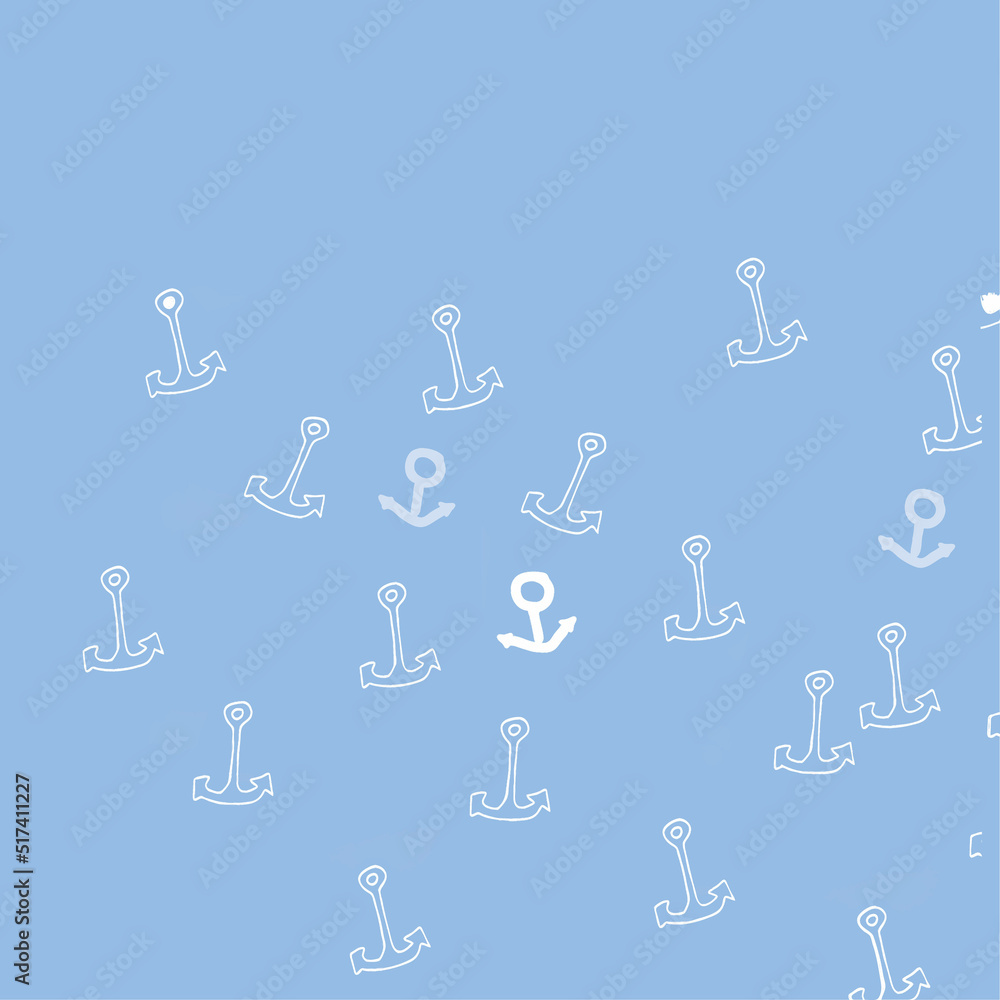 Anchor on a blue background. Creative summer sea background. Anchor on a blue background. Creative summer sea background.