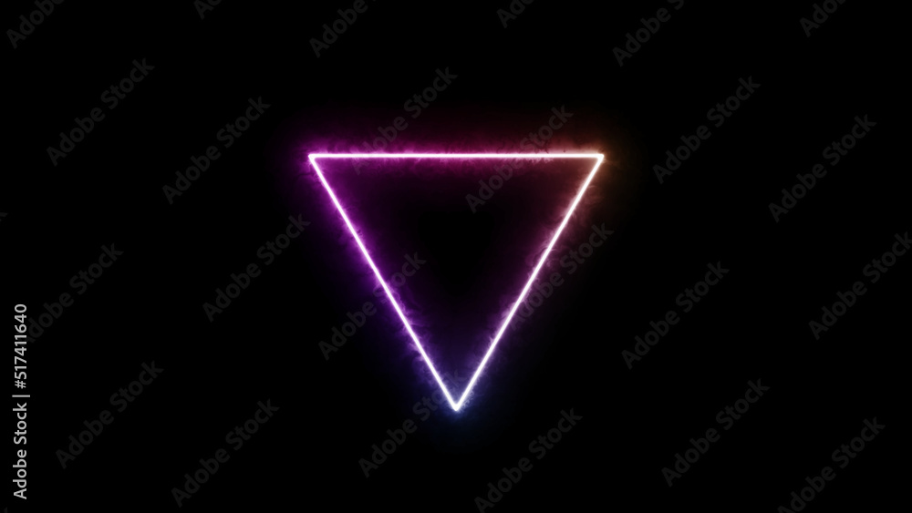Geometric shape with flash rainbow glow lights on a black background - Minimalistic wallpaper image with colorful flash light, smoke and mist Geometric shape with flash rainbow glow lights on a black background - Minimalistic wallpaper image with colorful flash light, smoke and mist