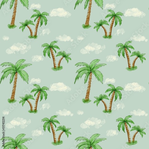 palm trees and sky