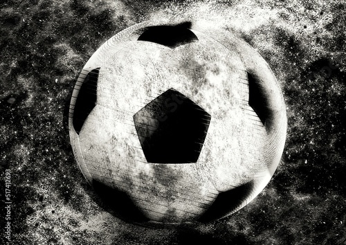 爆発するサッカーボールのイラスト