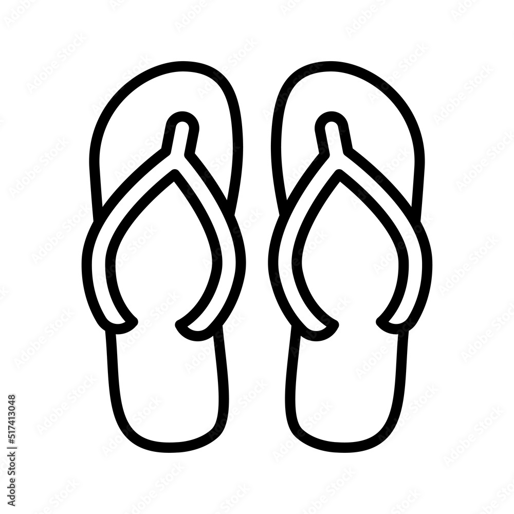 Flip flops icon. Sandal beach wear. Slippers. Vector illustration. Flip flops icon. Sandal beach wear. Slippers. Vector illustration.