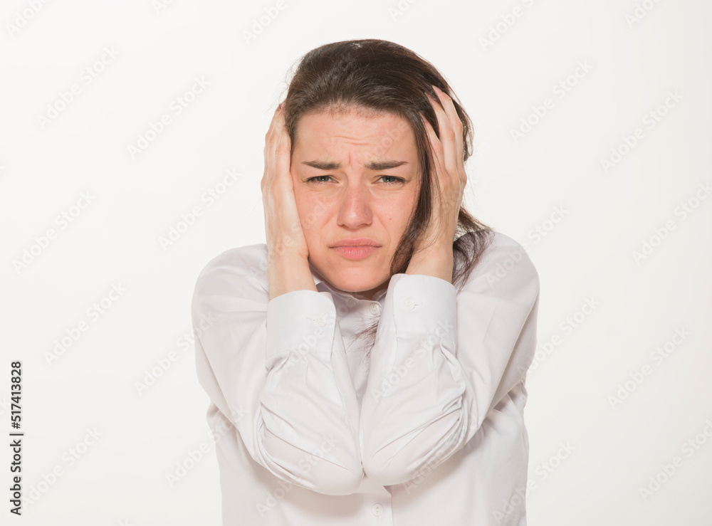 portrait of a girl in a white shirt isolated.close-up portrait of a young girl in a white shirt on a white background isolated.emotions joy happiness surprise calmness chagrin.win lose. portrait of a girl in a white shirt isolated.close-up portrait of a young girl in a white shirt on a white background isolated.emotions joy happiness surprise calmness chagrin.win lose.