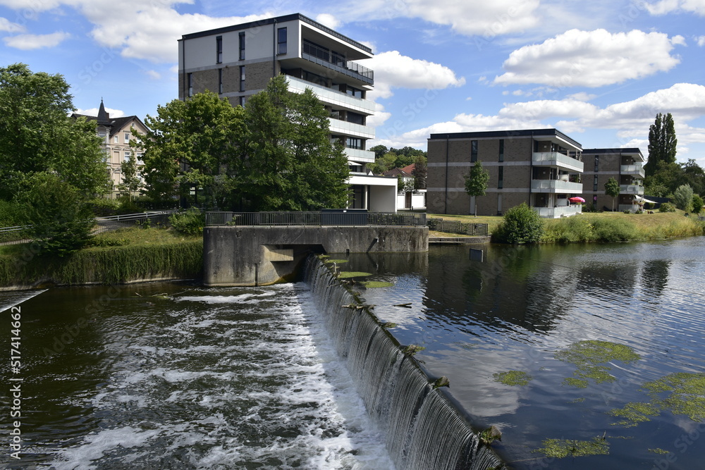 Fototapeta premium Fluss Werre in der Stadt Herford 