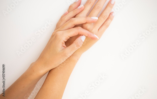female hands with cream